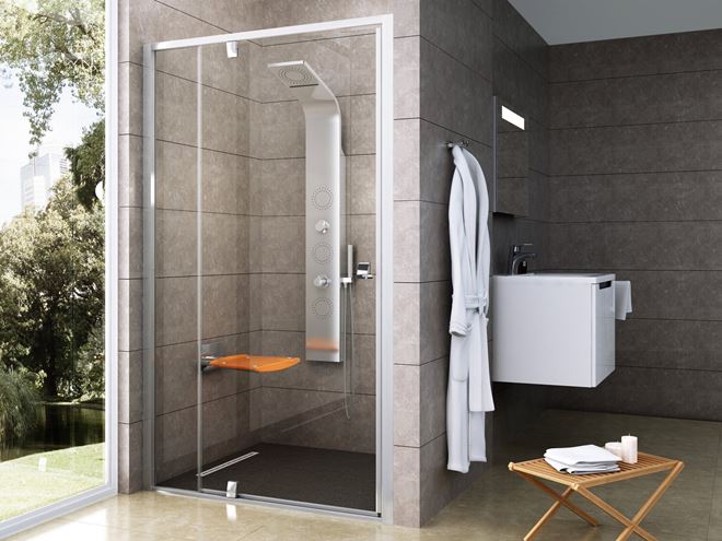 RAVAK PIVOT PDOP2-100 sprchové dveře 100x190 cm, pivotové, bright alu/sklo transparent 03GA0C00Z1 Obrázek - fotka