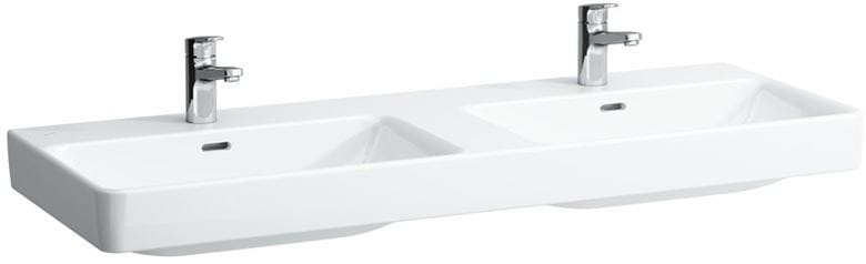 LAUFEN PRO S dvojumyvadlo 130 cm, se 2 otvory pro baterie a přepadem H8149680001041 Obrázek - Hlavní obrázek