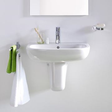DURAVIT D-CODE umyvadlo 60 cm, s otvorem pro baterii a přepadem 23106000002 Obrázek - fotka
