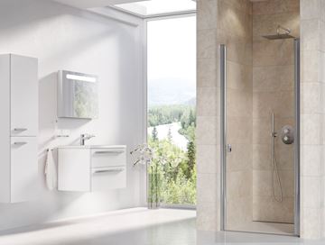 RAVAK CHROME CSD1 90 sprchové dveře 90x195 cm, lítací, lesk/sklo transparent 0QV70C00Z1 Obrázek - fotka