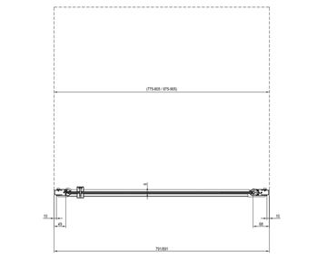 RAVAK CHROME CSD1 80 sprchové dveře 80x195 cm, lítací, satin/sklo transparent 0QV40U00Z1 Technický nákres