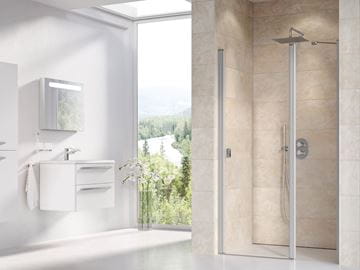 RAVAK CHROME CSD2 110 sprchové dveře 110x195 cm, lítací, satin/sklo transparent 0QVDCU00Z1 Obrázek - fotka