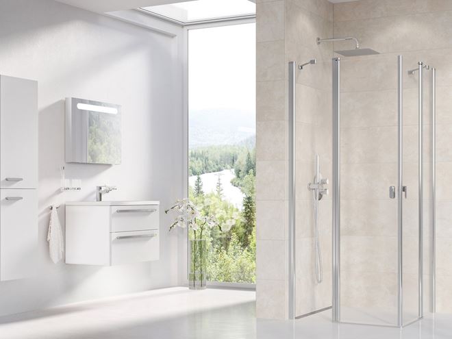 RAVAK CHROME CRV2 100 sprchové dveře 100x195 cm, lítací, chrom lesk/sklo transparent 1QVA0C00Z1 Obrázek - fotka