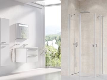 RAVAK CHROME CRV2 120 sprchové dveře 120x195 cm, lítací, satin/sklo transparent 1QVG0U00Z1 Obrázek - fotka