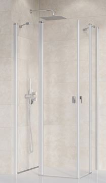 RAVAK CHROME CRV2 120 sprchové dveře 120x195 cm, lítací, satin/sklo transparent