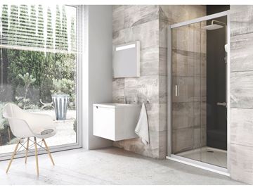 RAVAK BLIX BLDP2 110 sprchové dveře 110x190 cm, posuvné, satin/sklo transparent 0PVD0U00Z1 Obrázek - fotka