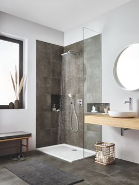 GROHE TEMPESTA 250 CUBE horní sprcha 250x250 mm, s ramenem, Water Saving, bílá/chrom 26687000 Obrázek - fotka
