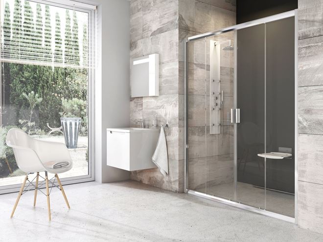 RAVAK BLIX BLDP4 140 sprchové dveře 140x190 cm, posuvné, chrom lesk/sklo transparent 0YVM0C00Z1 Obrázek - fotka