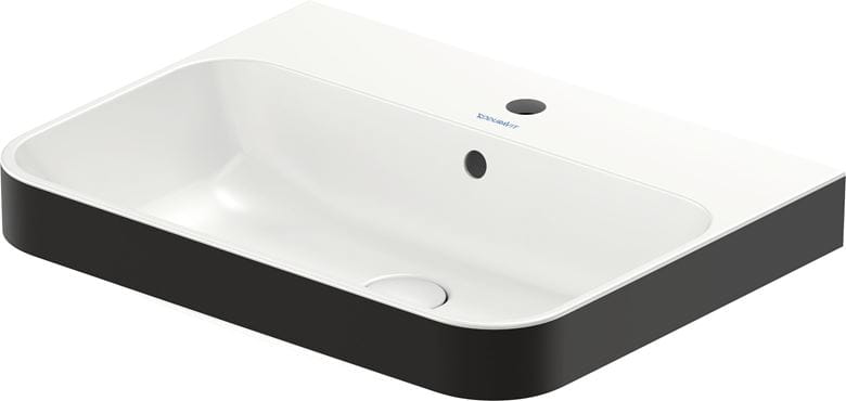 DURAVIT HAPPY D.2 PLUS umyvadlo 60 cm, s otvorem pro baterii a přepadem, bílá/matná černá 2360606100 Obrázek - Hlavní obrázek