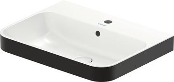 DURAVIT HAPPY D.2 PLUS umyvadlo 60 cm, s otvorem pro baterii a přepadem, bílá/matná černá