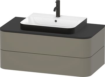 DURAVIT HAPPY D.2 PLUS umyvadlo 60 cm, s otvorem pro baterii a přepadem, bílá/matná černá 2360606100 Obrázek - fotka