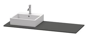 DURAVIT XSQUARE deska pod umyvadlo s výřezem 140x55x1,6 cm, matný grafit