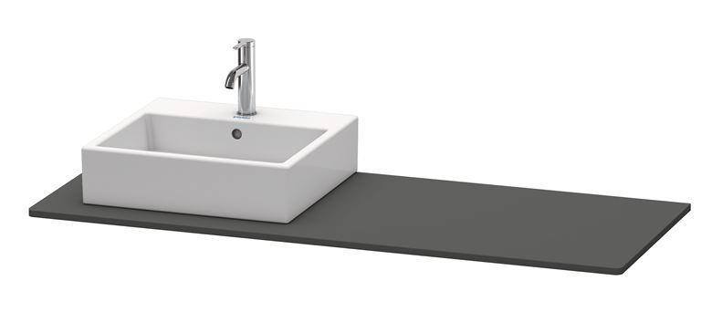 DURAVIT XSQUARE deska pod umyvadlo s výřezem 140x55x1,6 cm, matný grafit XS060GL4949 Obrázek - Hlavní obrázek