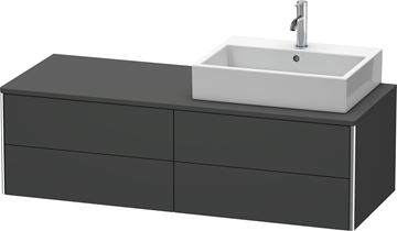 DURAVIT XSQUARE skříňka pod umyvadlo 140x54,8x40 cm, 4 zásuvky, Push-open, Graphit matt XS4913L4949 Obrázek - fotka