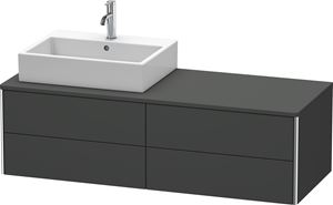 DURAVIT XSQUARE skříňka pod umyvadlo 140x54,8x40 cm, 4 zásuvky, Push-open, Graphit matt