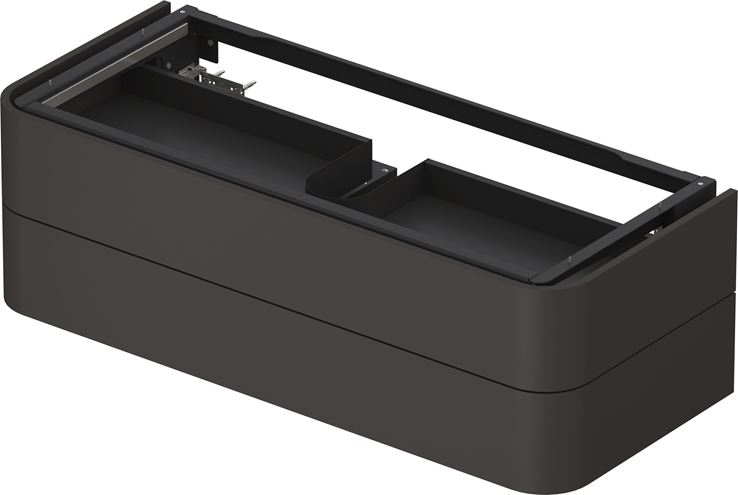 DURAVIT HAPPY D.2 PLUS skříňka pod umyvadlo 130x40,8x55 cm, 2 zásuvky, Push-open, Graphit super matt HP497208080 Obrázek - Hlavní obrázek