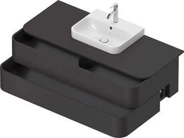 DURAVIT HAPPY D.2 PLUS skříňka pod umyvadlo 130x40,8x55 cm, 2 zásuvky, Push-open, Graphit super matt HP497208080 Obrázek - fotka