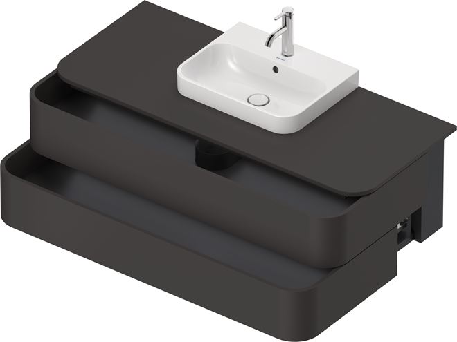 DURAVIT HAPPY D.2 PLUS skříňka pod umyvadlo 130x40,8x55 cm, 2 zásuvky, Push-open, Graphit super matt HP497208080 Obrázek - fotka