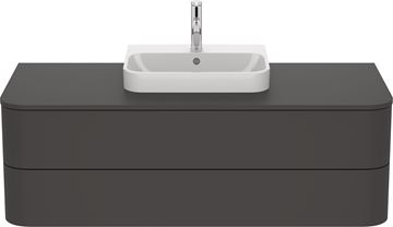 DURAVIT HAPPY D.2 PLUS skříňka pod umyvadlo 130x40,8x55 cm, 2 zásuvky, Push-open, Graphit super matt HP497208080 Obrázek - fotka
