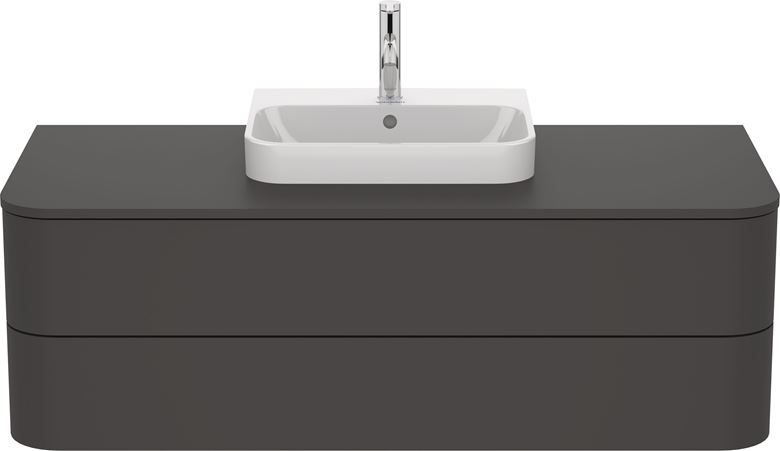DURAVIT HAPPY D.2 PLUS skříňka pod umyvadlo 130x40,8x55 cm, 2 zásuvky, Push-open, Graphit super matt HP497208080 Obrázek - fotka