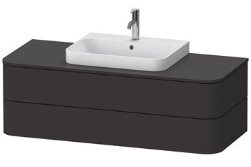 DURAVIT HAPPY D.2 PLUS skříňka pod umyvadlo 130x40,8x55 cm, 2 zásuvky, Push-open, Graphit super matt HP497208080 Obrázek - fotka