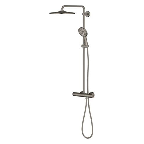 GROHE RAINSHOWER SMARTACTIVE 310 sprchový set s termostatickou baterií, horní sprcha, ruční sprcha se 3 proudy, tyč, hadice, Water Saving, kartáčovaný hard graphite 26836AL0 Obrázek - fotka
