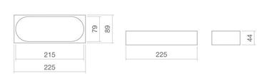 ALAPE ASSIST box 225 mm, amerikan walnut VA8267000671 Technický nákres