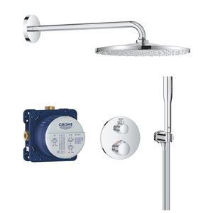 GROHE GROHTHERM sprchový set s podomítkovou termostatickou baterií, horní sprcha, ruční sprcha, hadice, držák, chrom