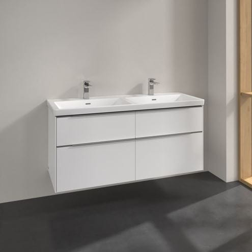 VILLEROY & BOCH SUBWAY 3.0 skříňka pod dvojumyvadlo 127,2x47,8x57,6 cm, 4 zásuvky, Brilliant White C56800VE Obrázek - fotka