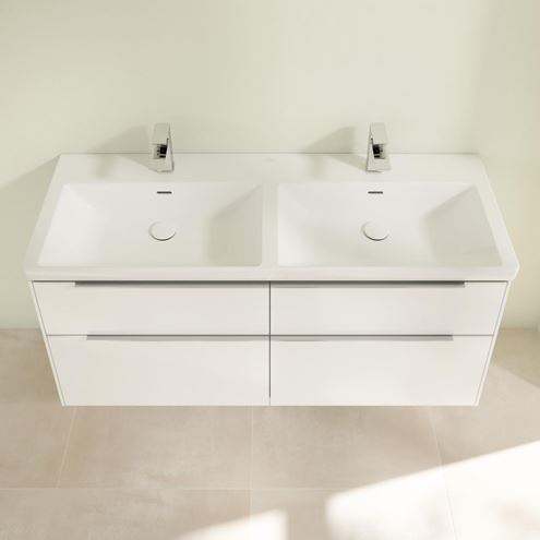 VILLEROY & BOCH SUBWAY 3.0 skříňka pod dvojumyvadlo 127,2x47,8x57,6 cm, 4 zásuvky, Brilliant White C56800VE Obrázek - fotka