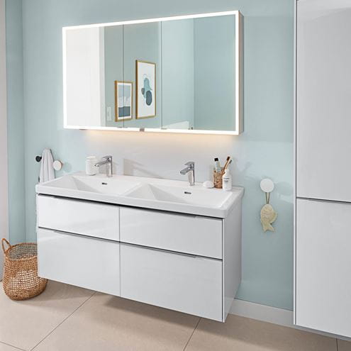 VILLEROY & BOCH SUBWAY 3.0 skříňka pod dvojumyvadlo 127,2x47,8x57,6 cm, 4 zásuvky, Brilliant White C56800VE Obrázek - fotka