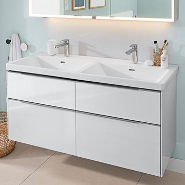 VILLEROY & BOCH SUBWAY 3.0 skříňka pod dvojumyvadlo 127,2x47,8x57,6 cm, 4 zásuvky, Brilliant White C56800VE Obrázek - fotka