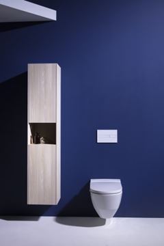 LAUFEN BASE vysoká skříňka 35x33,5x165 cm, 2 dvířka, 1 police, panty vlevo, Push-open, lesklá bílá H4027011102611 Obrázek - fotka