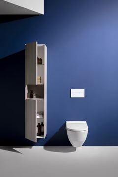 LAUFEN BASE vysoká skříňka 35x33,5x165 cm, 2 dvířka, 1 police, panty vlevo, Push-open, lesklá bílá H4027011102611 Obrázek - fotka