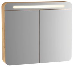 VITRA SENTO zrcadlová skříňka 80x70x15 cm, osvětlení, s vypínačem, light oak