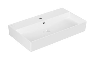VILLEROY & BOCH MEMENTO 2.0 umyvadlo 80 cm, s otvorem pro baterii a přepadem, broušené, alpská bílá