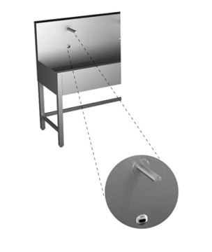 SANELA mycí žlab 250 cm, na podlahu, 4 termostatické senzorové baterie, napájení ze sítě, antivandal, nerez SLUN 52ET Obrázek - fotka
