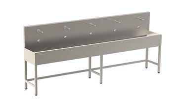 SANELA mycí žlab 300 cm, na podlahu, 5 senzorových baterií, napájení ze sítě, antivandal, nerez