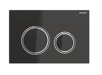 GEBERIT SIGMA 50 ROUND ovládací tlačítko pro dvě splachování, zinek/sklo, chrom/černá