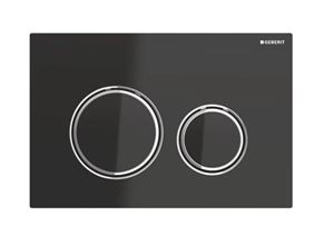 GEBERIT SIGMA 50 ROUND ovládací tlačítko pro dvě splachování, zinek/sklo, chrom/černá