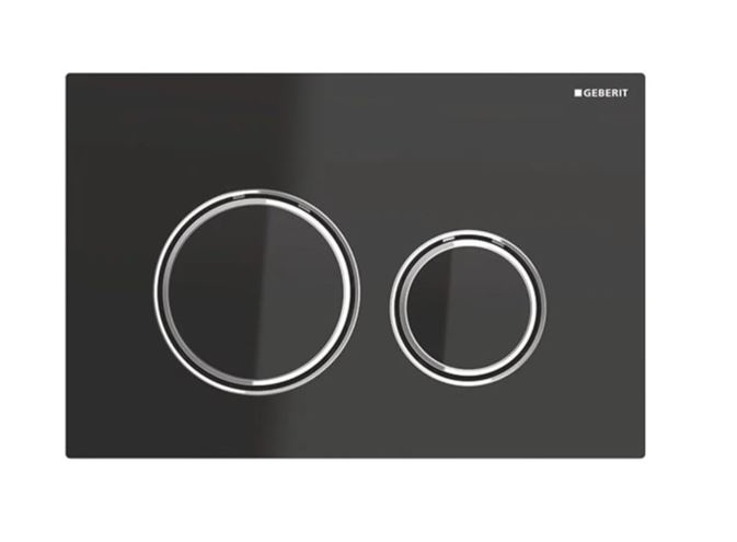 GEBERIT SIGMA 50 ROUND ovládací tlačítko pro dvě splachování, zinek/sklo, chrom/černá 115.884.SJ.1 Obrázek - Hlavní obrázek
