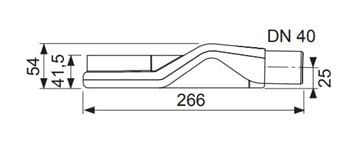 CONCEPT 200 nízký sifon DN40, pro podlahový žlab, boční odpad 650004620 Technický nákres