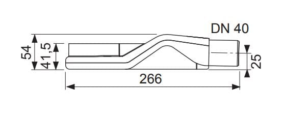 CONCEPT 200 nízký sifon DN40, pro podlahový žlab, boční odpad 650004620 Technický nákres