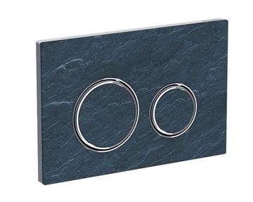 GEBERIT SIGMA 50 ROUND  ovládací tlačítko pro dvě splachování, zinek/břidlice, chrom/břidlice Mustang