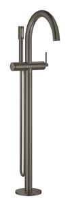GROHE ATRIO vanová baterie na podlahu, s přepínačem, se sprchovou soupravou, kartáčovaný hard graphite