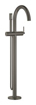 GROHE ATRIO vanová baterie na podlahu, s přepínačem, se sprchovou soupravou, kartáčovaný hard graphite