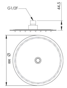 SANJET FLAT horní sprcha pr. 300 mm, nerez A578CM30 Technický nákres