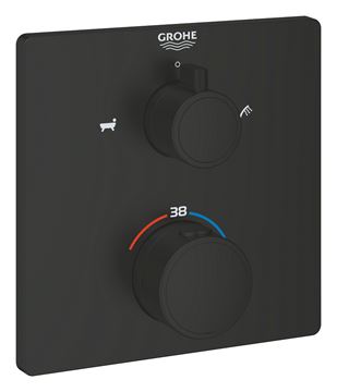 GROHE GROHTHERM vanová podomítková termostatická baterie, pro 2 spotřebiče, matná černá