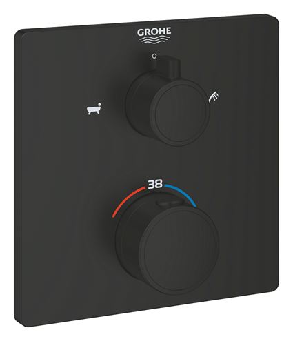 GROHE GROHTHERM vanová podomítková termostatická baterie, pro 2 spotřebiče, matná černá 1022112430 Obrázek - Hlavní obrázek