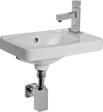 JIKA CUBITO PURE umývátko 45 cm, s otvorem pro baterii vpravo, s přepadem